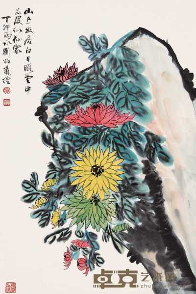 刘炳森 花卉 立轴 67×45cm